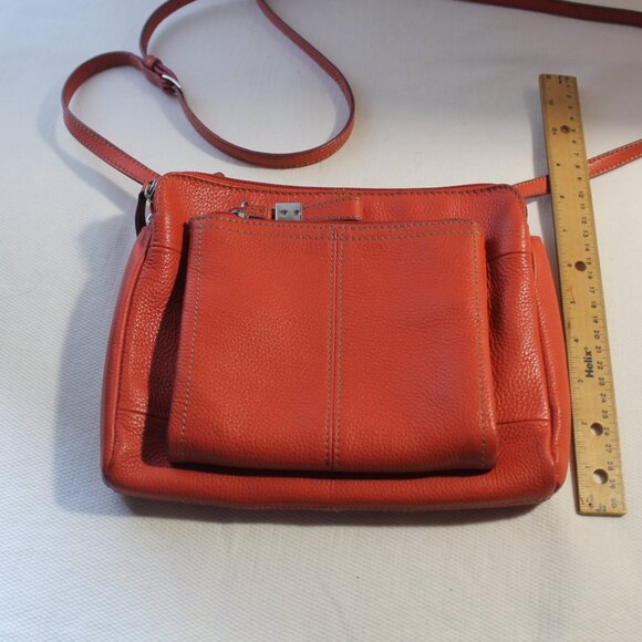 Tiganello Salmon Pebbled Leather Crossbody Bag, EUC - Picture 9 of 13